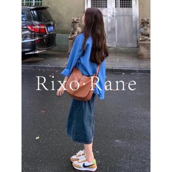 上衣牛仔半身裙春裝法式襯衫