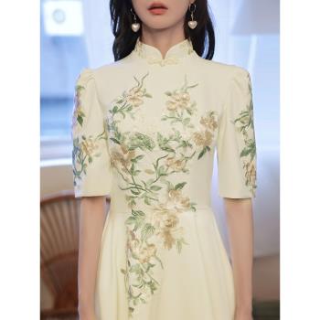 中國風小晚禮服裙主持人學生旗袍