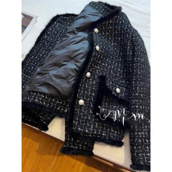 小香風2024新款夾棉內膽羽絨服