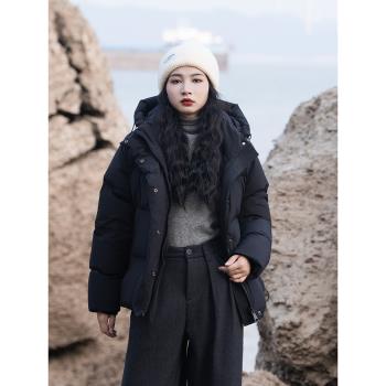 女冬小個子高階戶外短款羽絨服