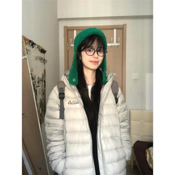 高階設計感排骨羽絨棉服女2024年新款冬季加厚美式外套輕薄小棉襖