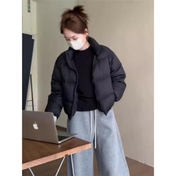 白鴨絨羽絨服女短款小個子冬季2024新款韓版寬松高階感麵包服外套