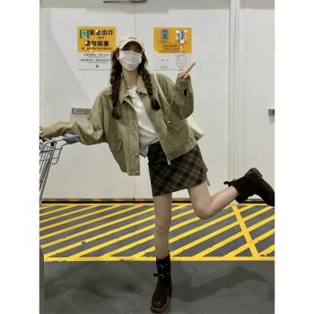 韓版復古休閑短款夾克上衣麂皮絨