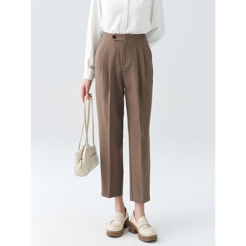 伯德小姐藏藍色職業西裝褲女秋季面試直筒褲子高級感職場通勤西褲