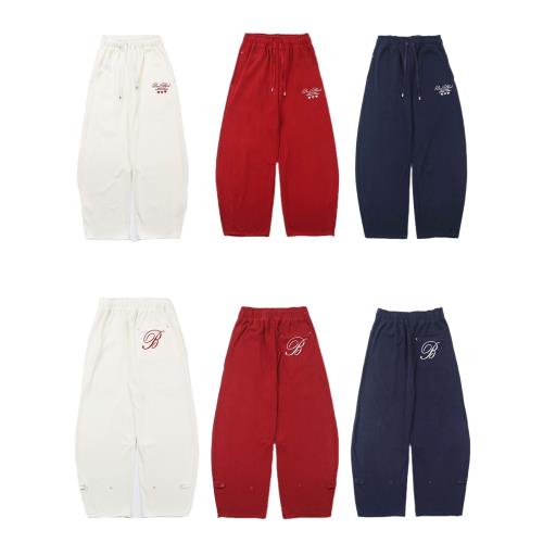 Badblood設計感褲子女美式復古刺繡休閑寬松運動長褲香蕉褲彎刀褲