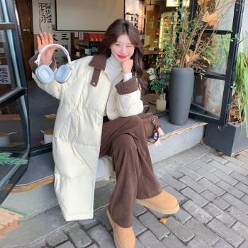 MJAE SRPKY白色中長款羽絨服女冬季2024新款時尚超好看白鴨絨外套