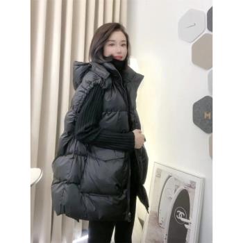 中長款秋冬連帽寬松輕薄羽絨馬甲