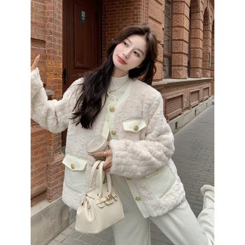 小香風羊羔毛短款冬季加厚羽絨服