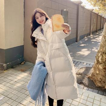 MJAE SRPKY白色鵝絨羽絨服女冬季2024新款時尚加厚保暖中長款外套