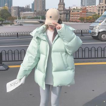 MJAE SRPKY薄荷綠羽絨服女冬季2024年新款加厚90白鴨絨麵包服外套