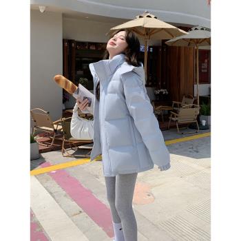 短款連帽寬松韓版情侶外套羽絨服