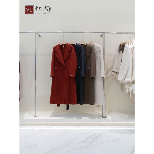 紅色雙面羊毛羊絨大衣女2025新款中長款收腰正肩女士媽媽呢子外套