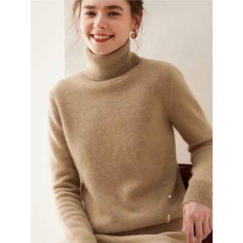 經典百搭！雙股加厚高領羊絨衫女純色高端純羊絨毛衣針織打底衫