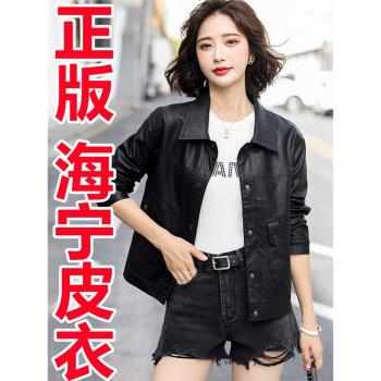 海寧高階小外套短款加絨真皮皮衣