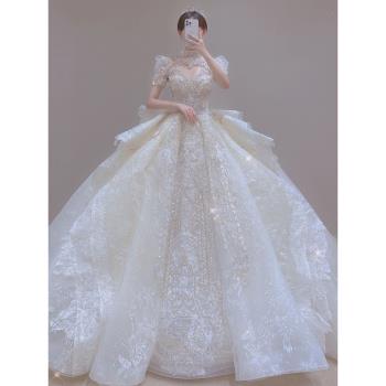 高階孕婦大碼重工法式復古主婚紗
