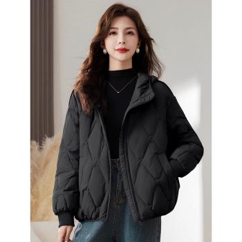 羽絨服女短款2024冬季新款爆款女款時尚超好看輕薄白鴨絨保暖外套