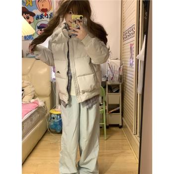 美式復古立領棉服女冬季2024新款寬松加厚麵包服保暖羽絨棉衣外套