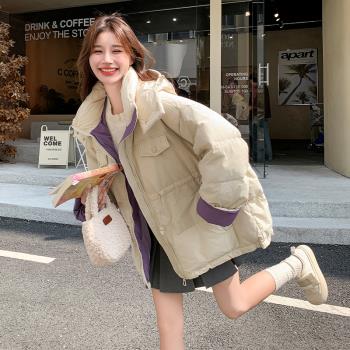 MJAE SRPKY小個子收腰羽絨服女2024年冬季新款寬松減齡白鴨絨外套