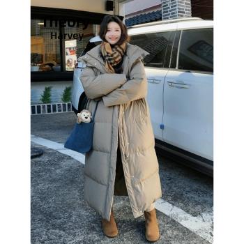 Theory Harvey韓系高階感及踝加厚90白鴨絨羽絨服女長款保暖外套