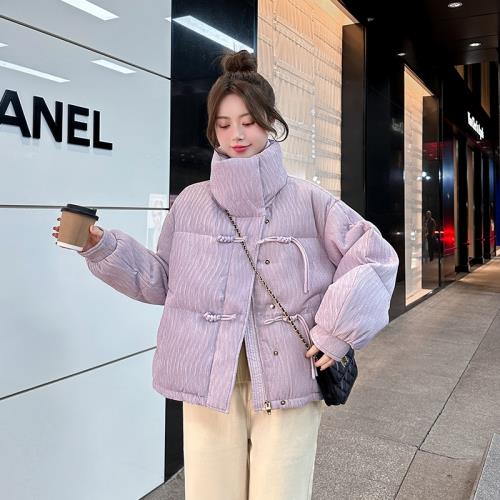 紫色短款羽絨服女2025冬季新款時尚洋氣寬松90白鴨絨黑色加厚外套