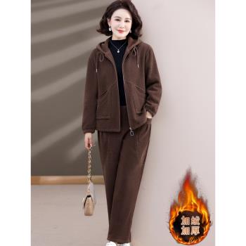 加厚燈芯絨休閑秋冬外套運動服