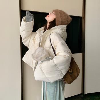 MJAE SRPKY白色短款小個子羽絨服女2024年冬季新款加厚麵包服外套