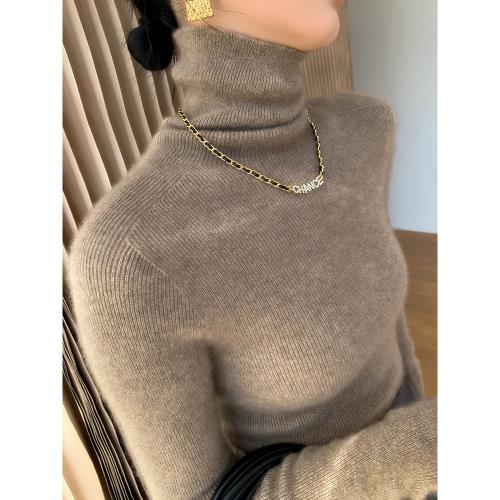 2025秋季新款一線成衣高領山羊絨衫親膚毛衣女秋冬針織上衣打底衫