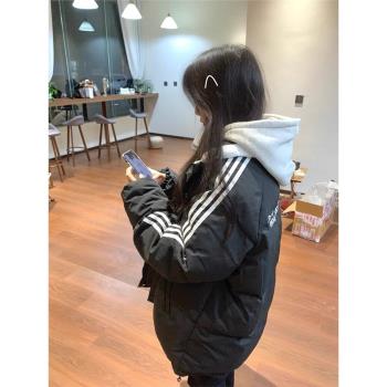 黑色oversize情侶外套羽絨棉服