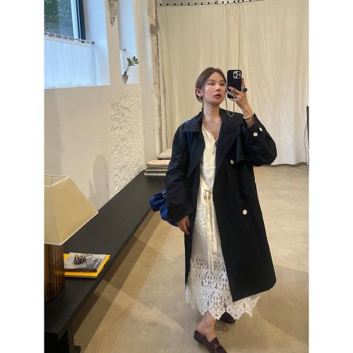 WXLSTUDIO 09/13 一眼高級 紙片人氛圍感黑色赫本風廓形風衣