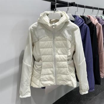 2024冬季新款韓版連帽輕薄90白鴨絨內膽羽絨服女運動戶外保暖上衣