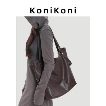 KoniKoni真皮秋冬質感通勤托特包
