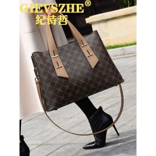 紀詩哲高端女包2025新款大容量托特包時尚老花手提包百搭單肩包女