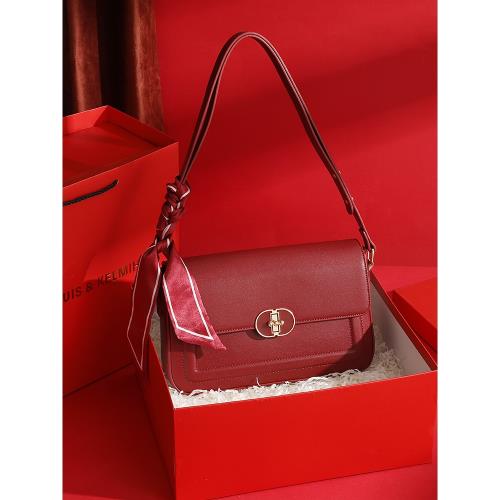 2025新款紅色女士包包百搭單肩腋下包簡約大氣新娘結婚包日常可用