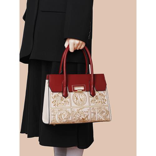 中國風刺繡紅色包包中式媽媽結婚包時尚大氣斜挎手提包送母親禮物