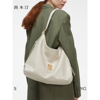 西木汀牛皮2024新款斜挎托特包