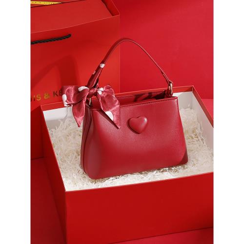 小眾大氣手提紅色結婚包包女新娘包2026新款高級感愛心通勤斜挎包