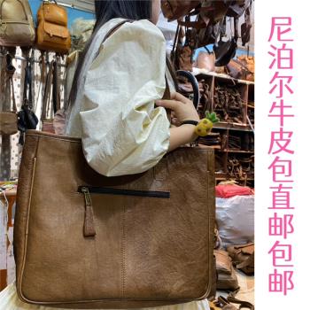 尼泊爾直郵牛皮包印度純牛皮公文包雙肩包挎包托特包女包男托特包