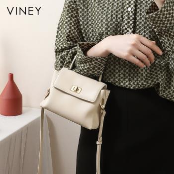 Viney斜挎迷你水桶真皮手提女包