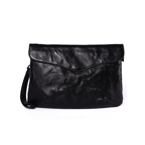 瑪賓莎新款單肩男士手包男潮流休閑信封包男真皮軟大容量牛皮男包