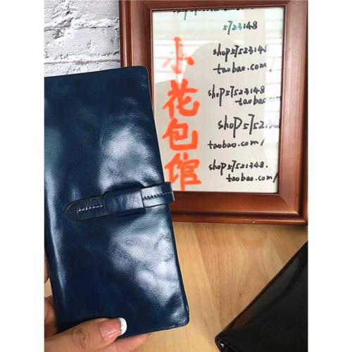 真皮女士錢包 女長款頭層牛皮 油臘皮柔軟 高檔錢包 簡約手拿包潮