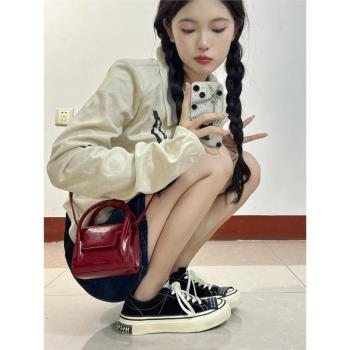 紅色精緻迷你mini小包包女2024新款秋冬高階感輕奢小眾斜挎小方包
