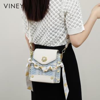 Viney包包新款2024斜挎包夏水桶腋下迷你小包輕奢手機包真皮女包