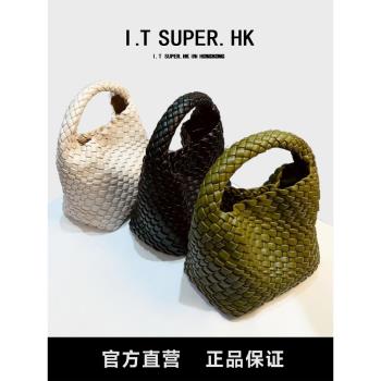 高階感編織手提斜挎真皮托特包
