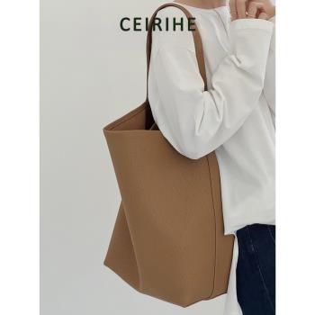 CEIRIHE牛皮通勤休閑百搭托特包