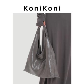 KoniKoni真皮小眾秋冬通勤托特包