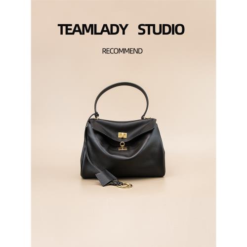 TEAMLADY頭層牛皮丨松弛感軟糯托特包女大容量2024新款腋下包凱莉