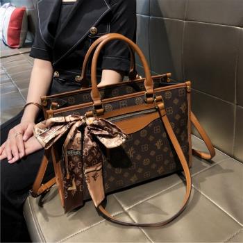 LV:VS香港品牌包包女大容量2024新款高階手提包質感真皮斜挎單肩