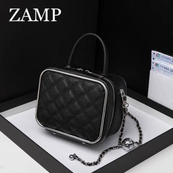 ZAMP法國輕奢小香風化妝菱格女包