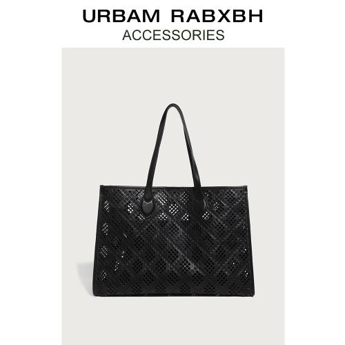 2025春季新款大容量鏤空真皮托特包女網紅同款購物袋手提單肩包包