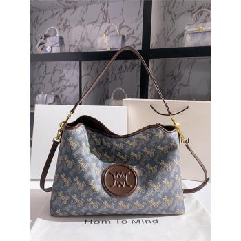 中古包真皮老花托特包女式2024新款包包輕奢小眾高階感大容量通勤